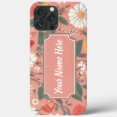 Bloempatroon met naam Case-Mate iPhone case (Achterkant)