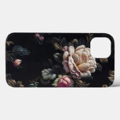 bloempatroon op een zwarte achtergrond Case-Mate iPhone case (Achterkant (horizontaal))