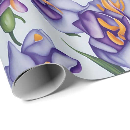 Bloempatroon Orchidee bloemen Cadeaupapier (Rol Hoek)