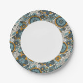  bloempatroon papieren bordje (Voorkant)