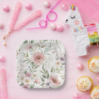 Bloempatroon Tekening Pastel Kleur Papieren Bordje