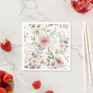 Bloempatroon Tekening Pastel Kleur Servet