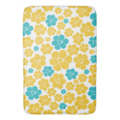 Bloempatroon - Turquoise en Yellow Badmat (Voorkant Verticaal)