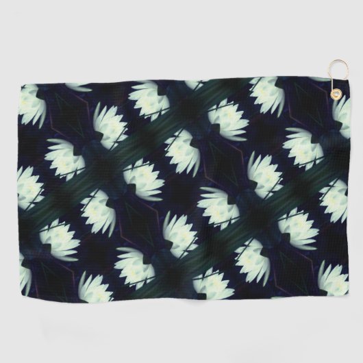 Bloempatroon van Lotus Water Lily Golfhanddoek (Horizontaal)