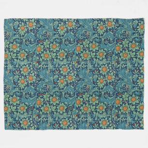 Bloempatroon William Morris Rood Geel Blauw Groen Fleece Deken
