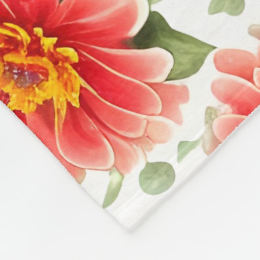 Bloempatroon Zinnia Bloemen Fleece Deken (Hoek)