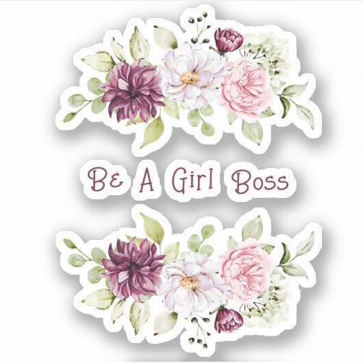 bloempeony "Be a Girl Boss" Vinyl Sticker (Voorkant)