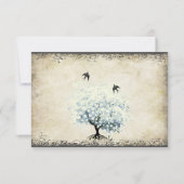 bloemperkamperbedekking van de Heart Leaf Blue Tr RSVP Kaartje (Achterkant)