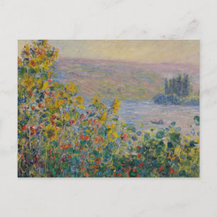 Bloemperken bij Vétheuil, Impressionistisch Landsc Briefkaart