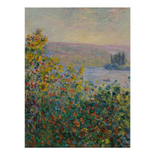 Bloemperken bij Vétheuil, Impressionistisch Landsc Perfect Poster