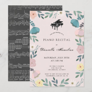 Bloempianoroze recital uitnodiging