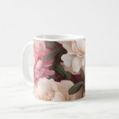 Bloempioen roze en wit koffiemok (Voorkant links)