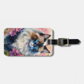 Bloemportret van een lapjeskat bagagelabel (Voorkant horizontaal)