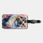 Bloemportret van een lapjeskat bagagelabel (Achterkant horizontaal)