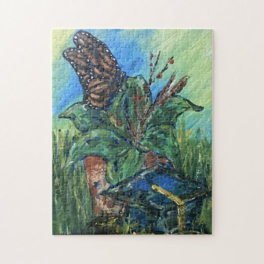 Bloempot & Afstudeerder Pet Puzzel Legpuzzel (Verticaal)