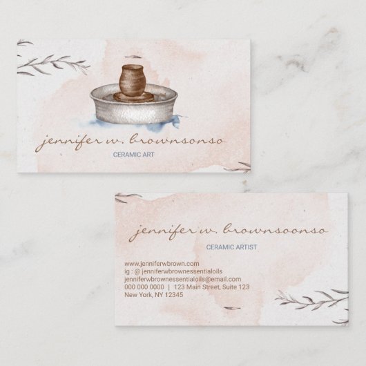 Bloempot Keramiek Kunstenaar Gereedschap sculptuur Visitekaartje (Voorkant / Achterkant)