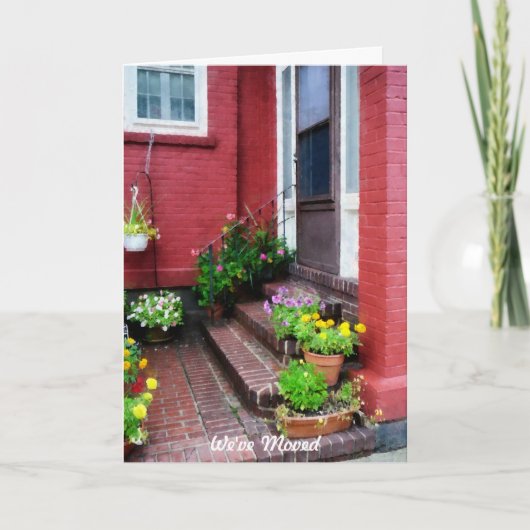 Bloempotten bij de deur aankondiging (Voorkant)