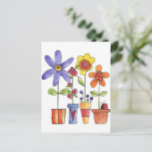Bloempotten Briefkaart (Staand voorkant)