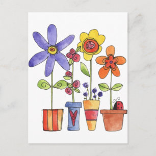 Bloempotten Briefkaart