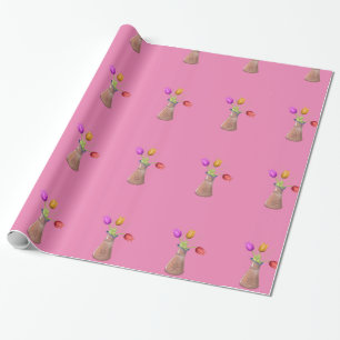 Bloempotten Patroon Cadeaupapier