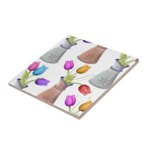 Bloempotten Patroon Tegeltje