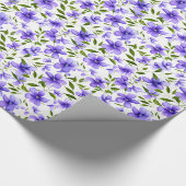 Bloempret Paarse Uniek Cadeaupapier (Hoek)