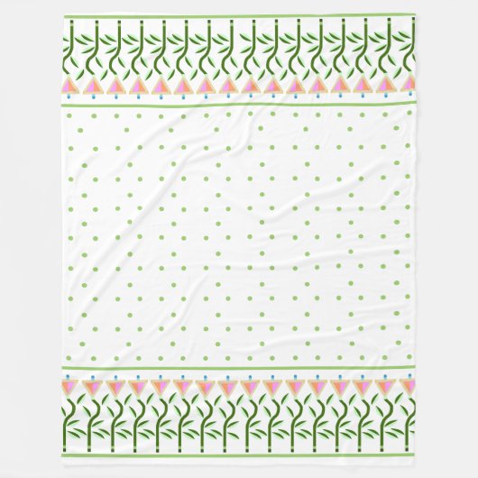  bloemrand van gestileerde tulpen fleece deken (Voorkant)