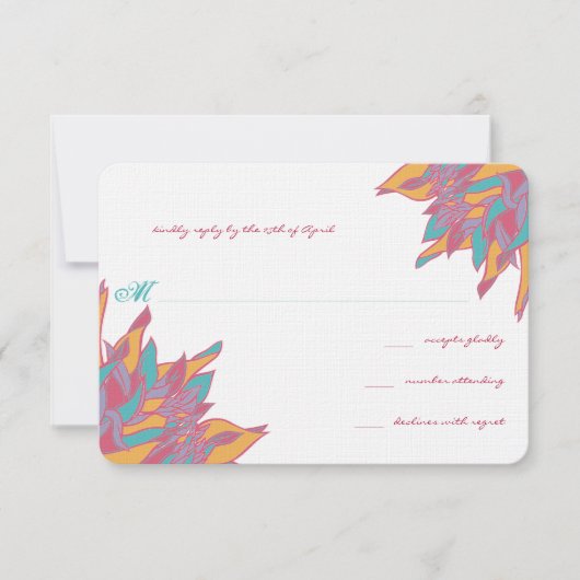 Bloemreactiekaarten RSVP Kaartje (Voorkant)