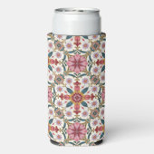 Bloemrijk Boho-patroon in rood, roze en turkoois (Seltzer Achterkant)