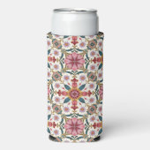 Bloemrijk Boho-patroon in rood, roze en turkoois (Seltzer Voorkant)