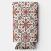 Bloemrijk Boho-patroon in rood, roze en turkoois (Achterkant)
