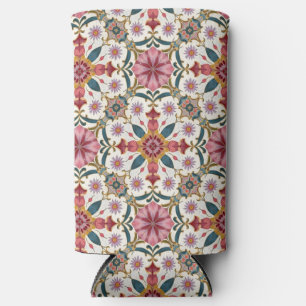 Bloemrijk Boho-patroon in rood, roze en turkoois