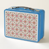 Bloemrijk Boho-patroon in rood, roze en turquoise (Achterkant)