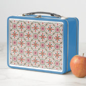 Bloemrijk Boho-patroon in rood, roze en turquoise (In situ)