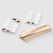 Bloemrijk bruine witte groene trouwprogramma handwaaier (Niet-gemonteerd)