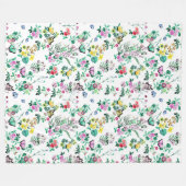 Bloemrijk en mooie vlinders fleece deken (Voorkant (Horizontaal))