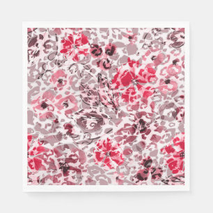 Bloemrijk , luipaard, Rood en wit , rood, wit, gev Servet