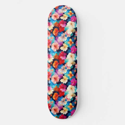 Bloemrijk Meerkleurig Bloemenpatroon-37566 Skateboard (Voorkant)