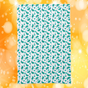 Bloemrijk paisley boho patroon blauw groen theedoek