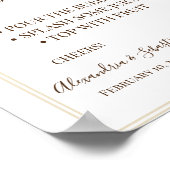 Bloemrijk Pampa Gras Mimosa Bar Bruidsfeest Bord Poster (Hoek)