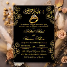 Bloemrijk Zwart Goud Moslim Islamitische Verloving