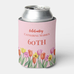 Bloemrijke 60e verjaardag blikjeskoeler