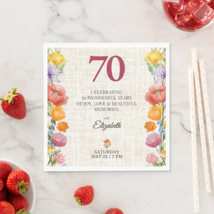Bloemrijke 70ste verjaardag - Elegant tuinfeest 70 Servet