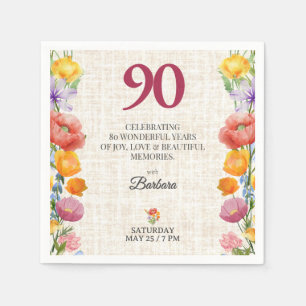 Bloemrijke 90ste verjaardagsfeest - Chic linnen tu Servet