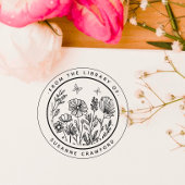 Bloemrijke aangepaste boek van de bibliotheek van zelfinktende stempel
