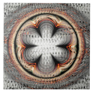 Bloemrijke abstracte decoratie tegeltje