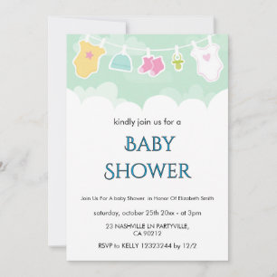 Bloemrijke babyshower uitnodiging