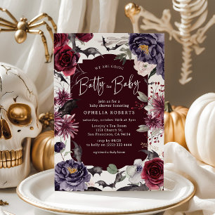 Bloemrijke Batty voor Baby Halloween Baby Shower Kaart