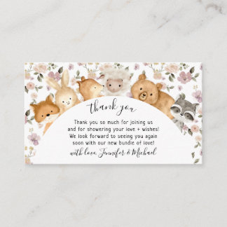 Bloemrijke Bloemen Bos Baby Dieren Dank Je Informatiekaartje