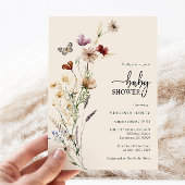 Bloemrijke Boho Baby Shower Kaart